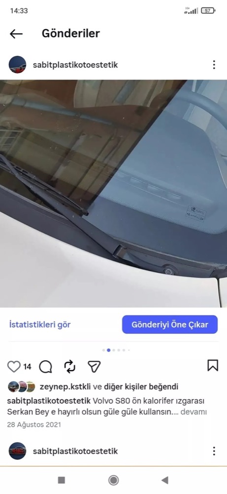 Volvo S80 MK1 Ön Cam Havalandırma Izgarası görsel 6