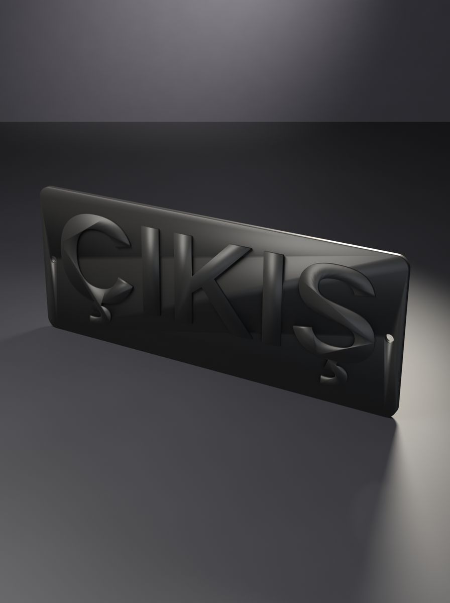 Çıkış Tabelası (200 × 80 mm, Kabartma Yazılı, Montaj Delikli) görsel 1