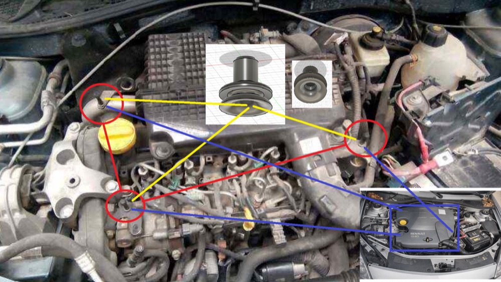 Dacia / Renault motor takozu takviye burcu