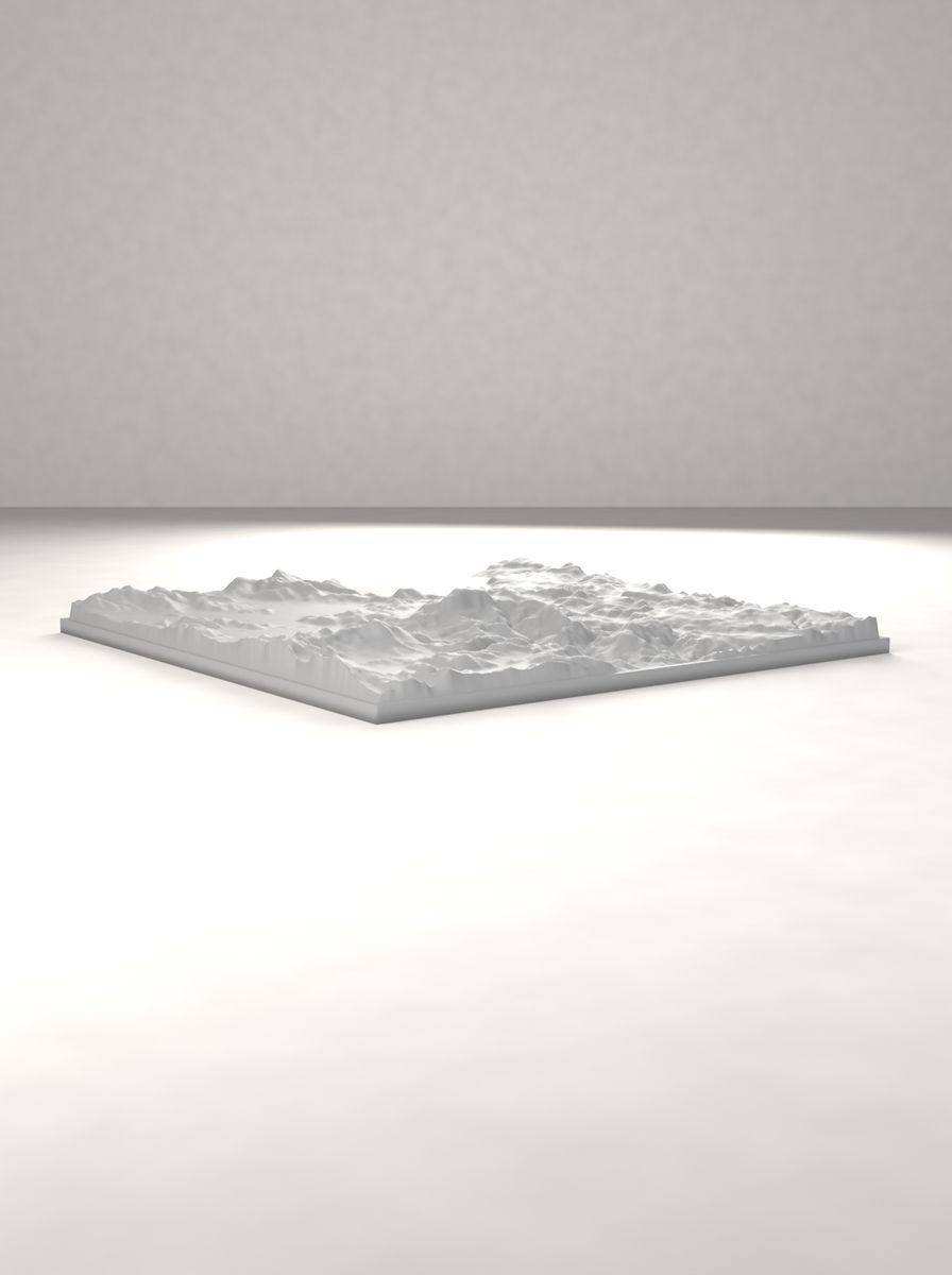 Davraz Dağı Rölyef Haritası (200 × 200 mm, Topografik Duvar Dekoru) görsel 4