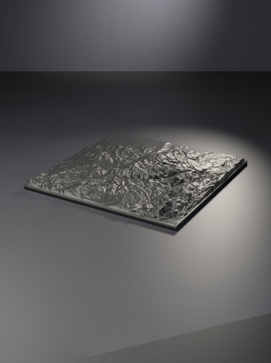Demirkazık Dağı Rölyef Haritası (200 × 200 mm, Topografik Duvar Dekoru)
