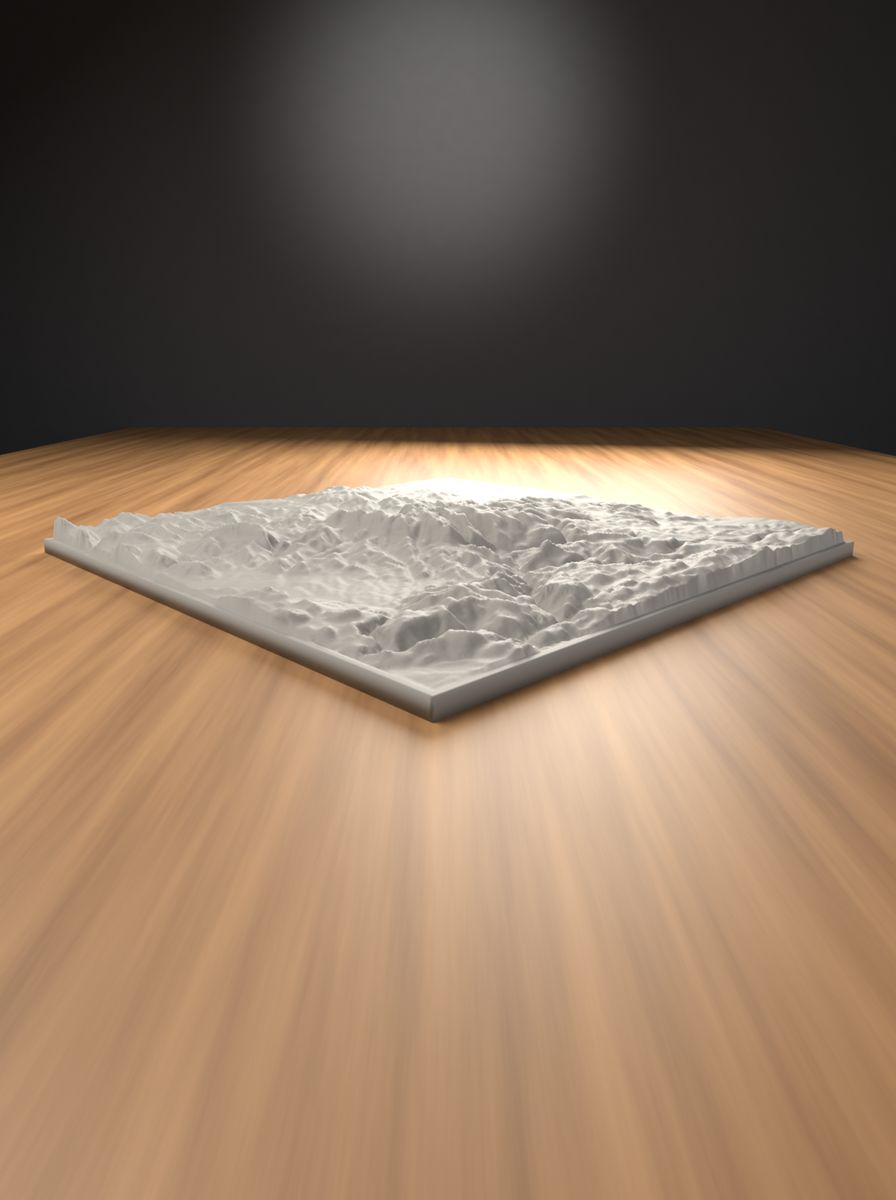 Demirkazık Dağı Rölyef Haritası (200 × 200 mm, Topografik Duvar Dekoru) görsel 2