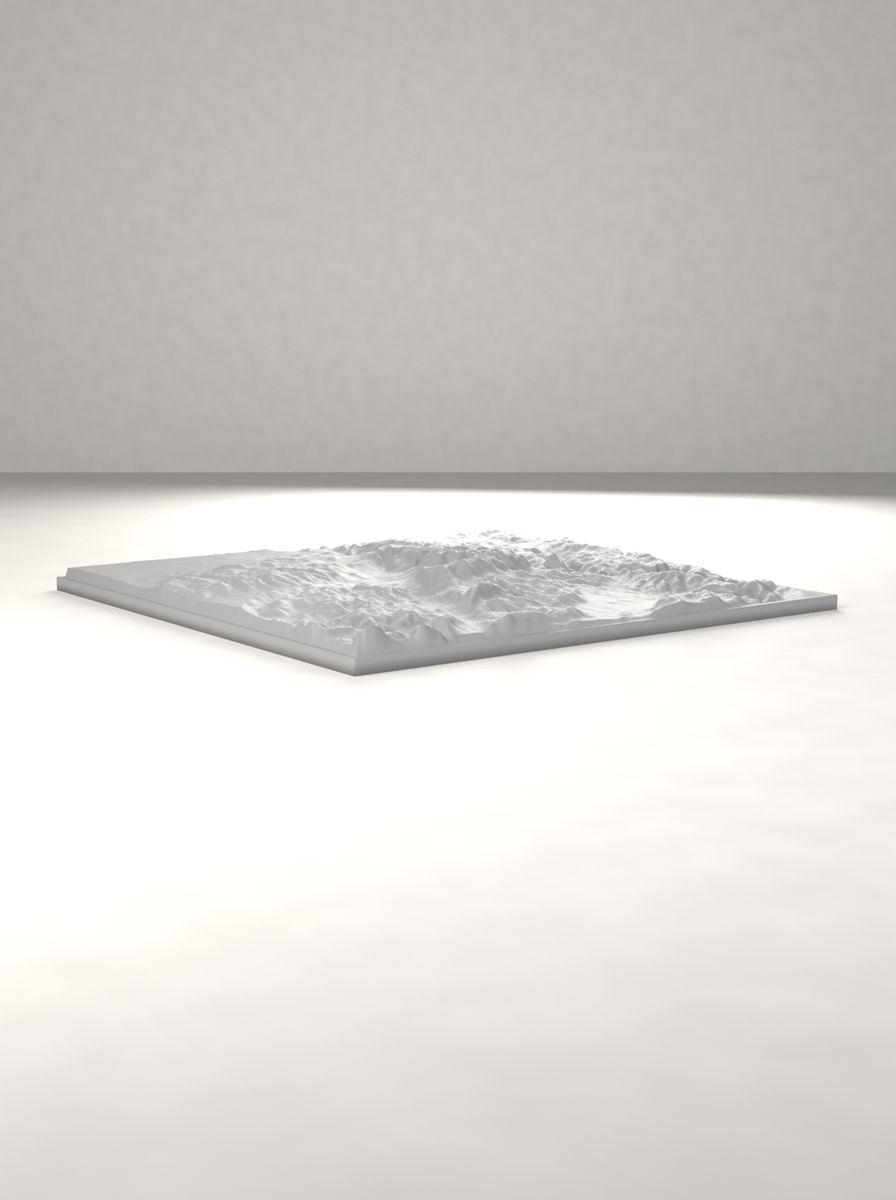 Demirkazık Dağı Rölyef Haritası (200 × 200 mm, Topografik Duvar Dekoru) görsel 4
