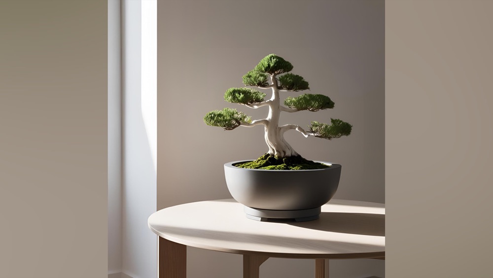 Damlalık Tepsili Minimalist Bonsai Saksısı