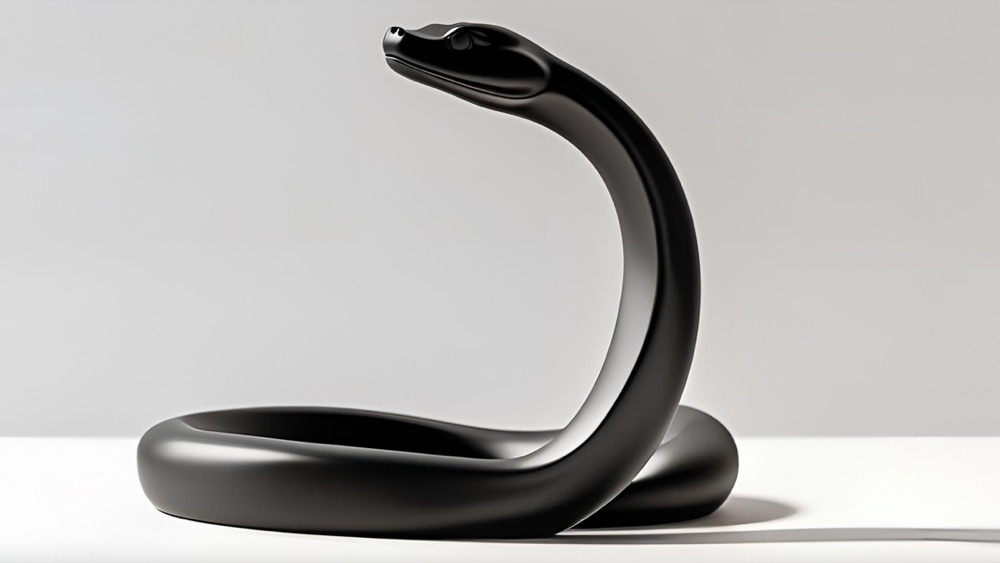 Minimalist Yılan Heykelciği "BlackMamba"