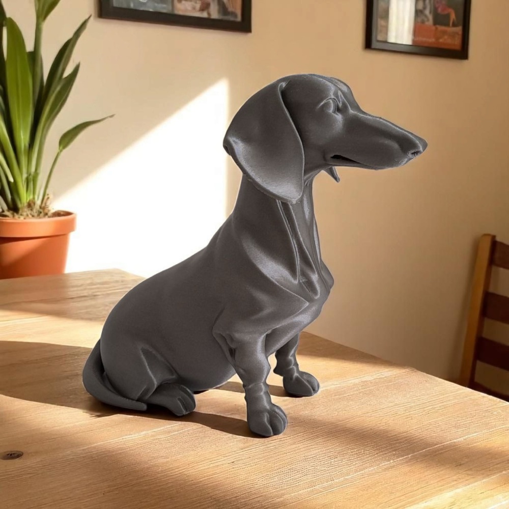 Minimalist Dachshund (Sosis Köpek) Heykelciği görsel 4