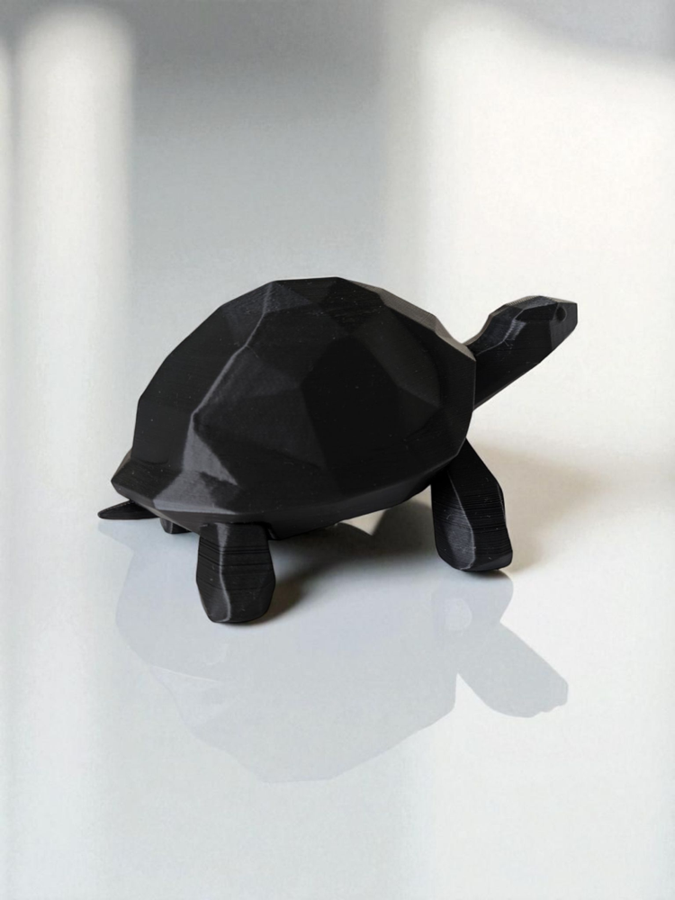 Yürüyen Low Poly Kaplumbağa Heykelciği görsel 5