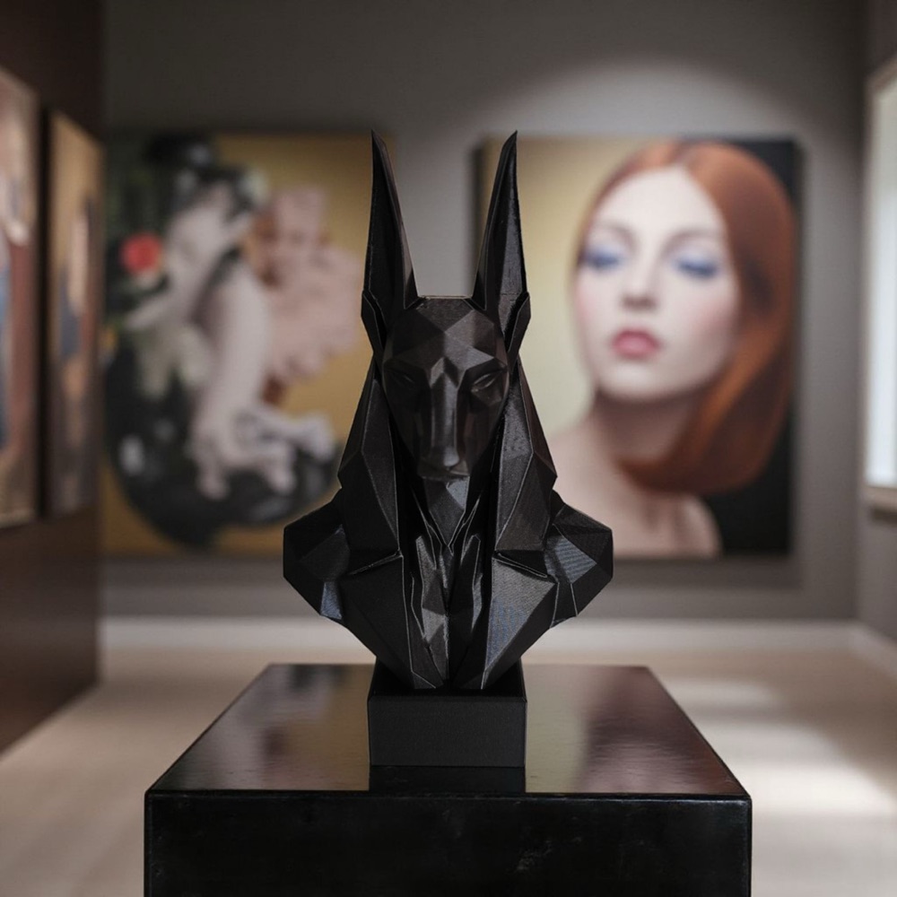 Low Poly Anubis Büstü görsel 2