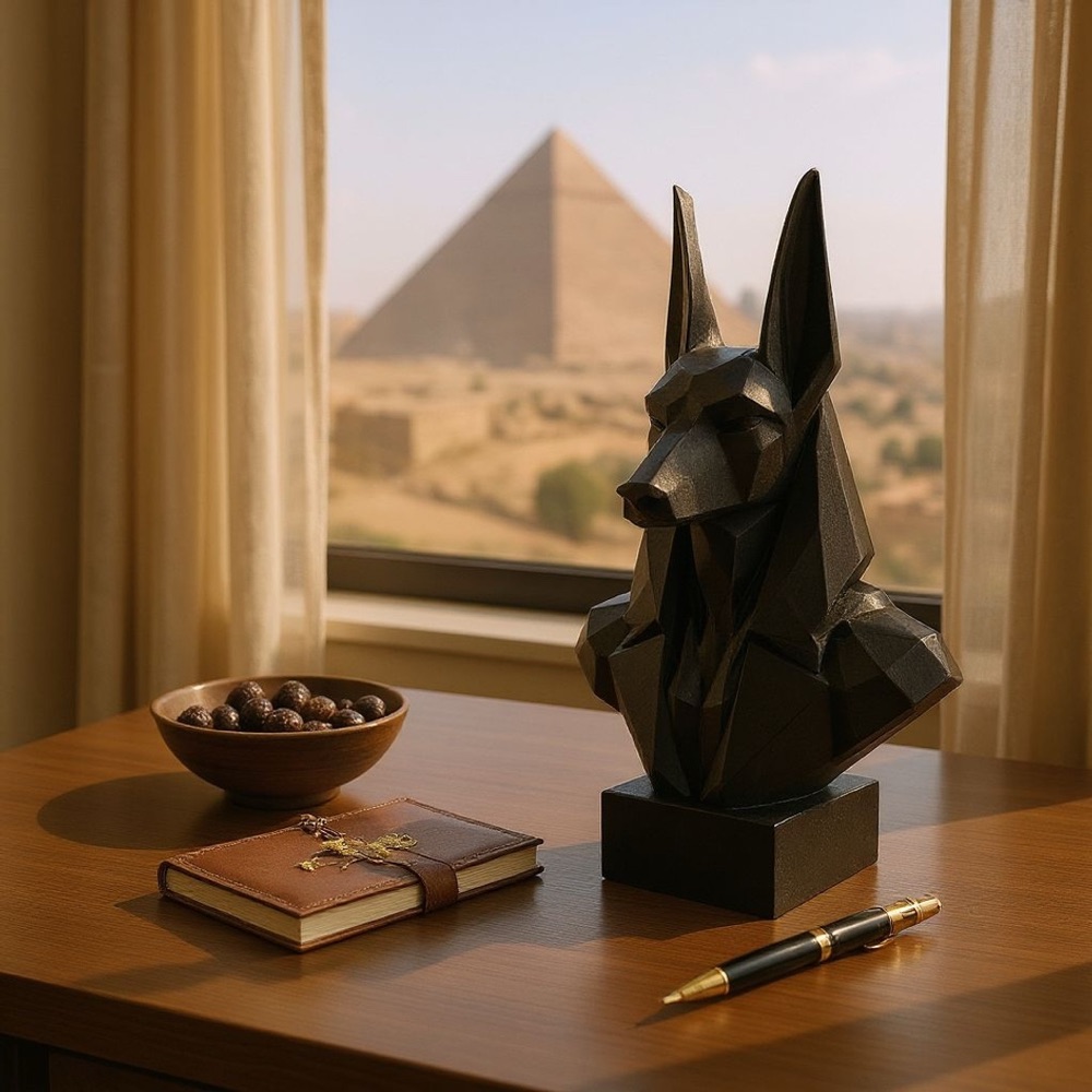 Low Poly Anubis Büstü görsel 5