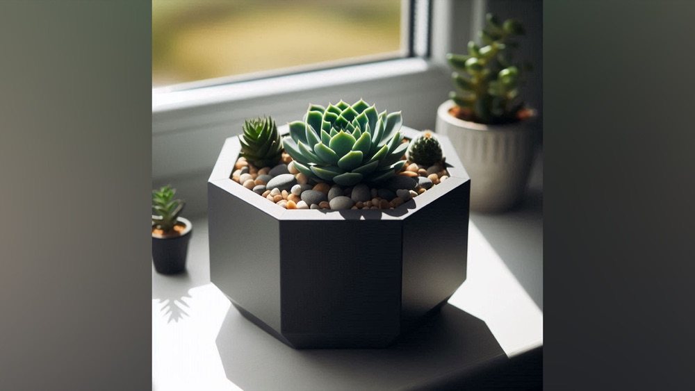 Minimalist Sekizgen Sukulent Saksısı