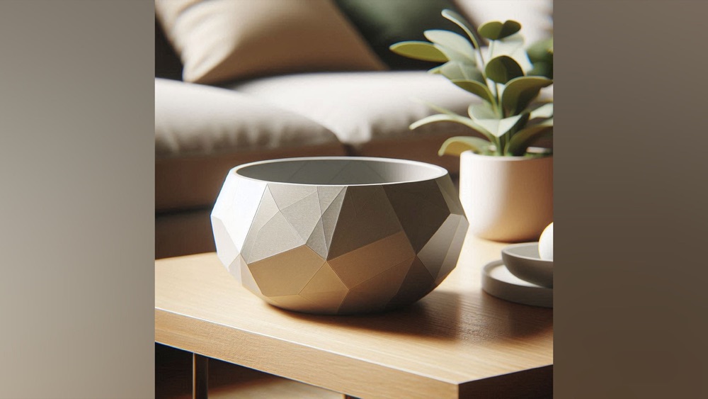 Kesilmiş Elmas Formlu Low Poly Kase