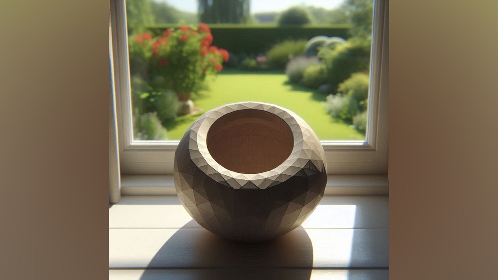 Low Poly Saksı (Eğik Ağızlı)