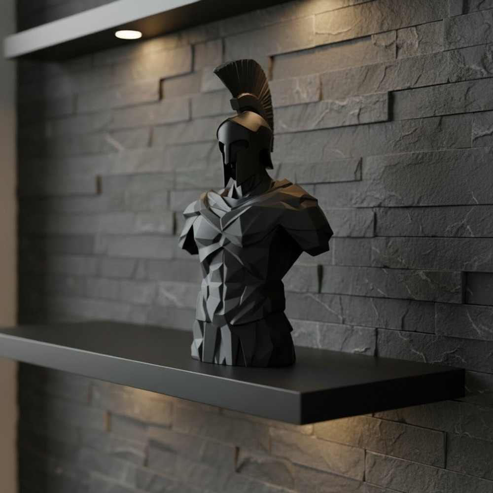 Low Poly Sparta Savaşçısı Büstü