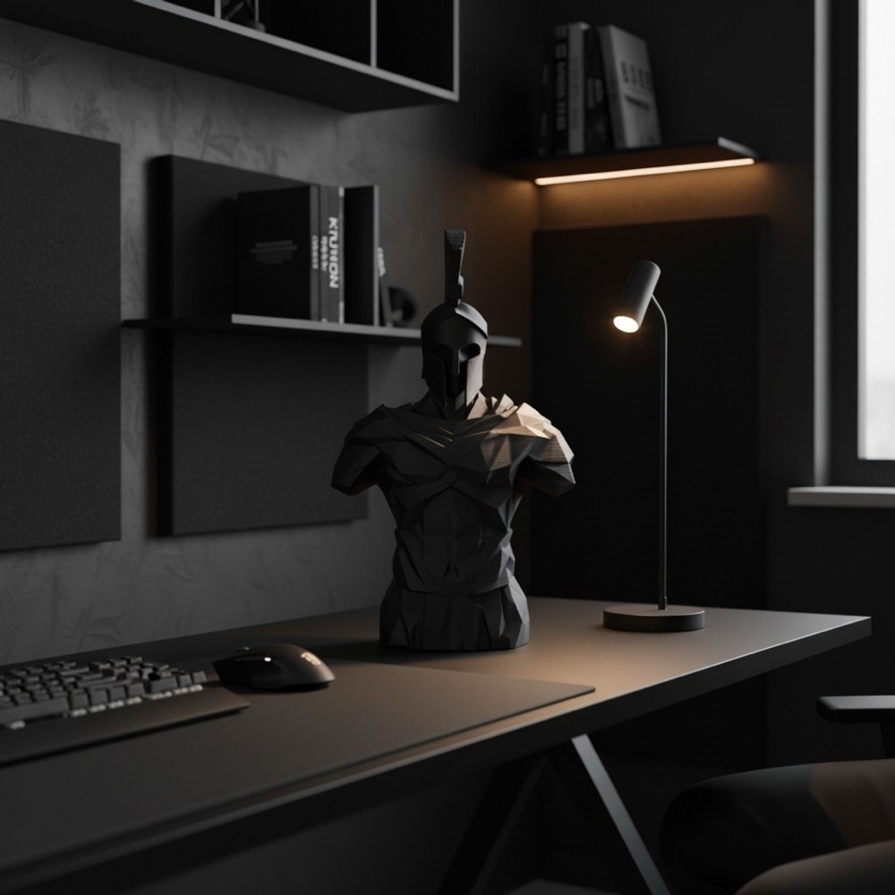 Low Poly Sparta Savaşçısı Büstü görsel 4