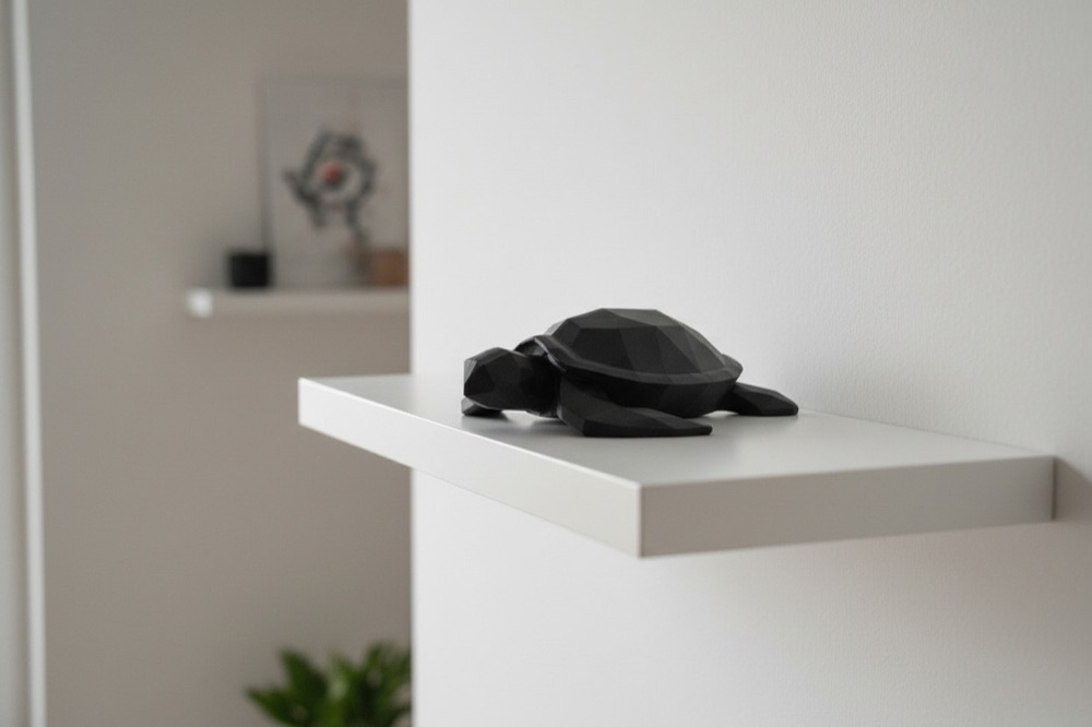 Low Poly Deniz Kaplumbağası Heykeli görsel 2