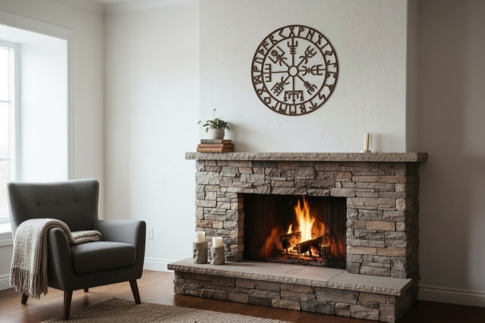 "Vegvisir" İskandinav Pusulası Duvar Süsü