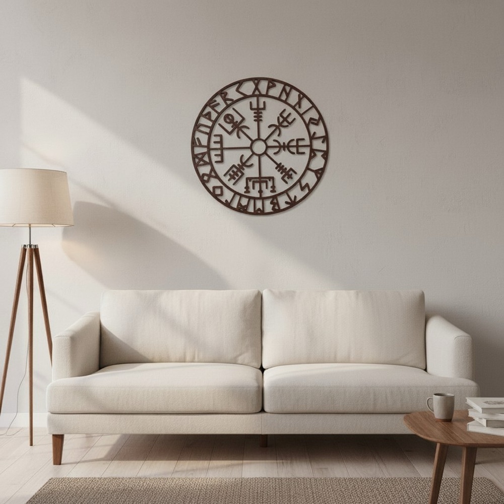 "Vegvisir" İskandinav Pusulası Duvar Süsü görsel 2
