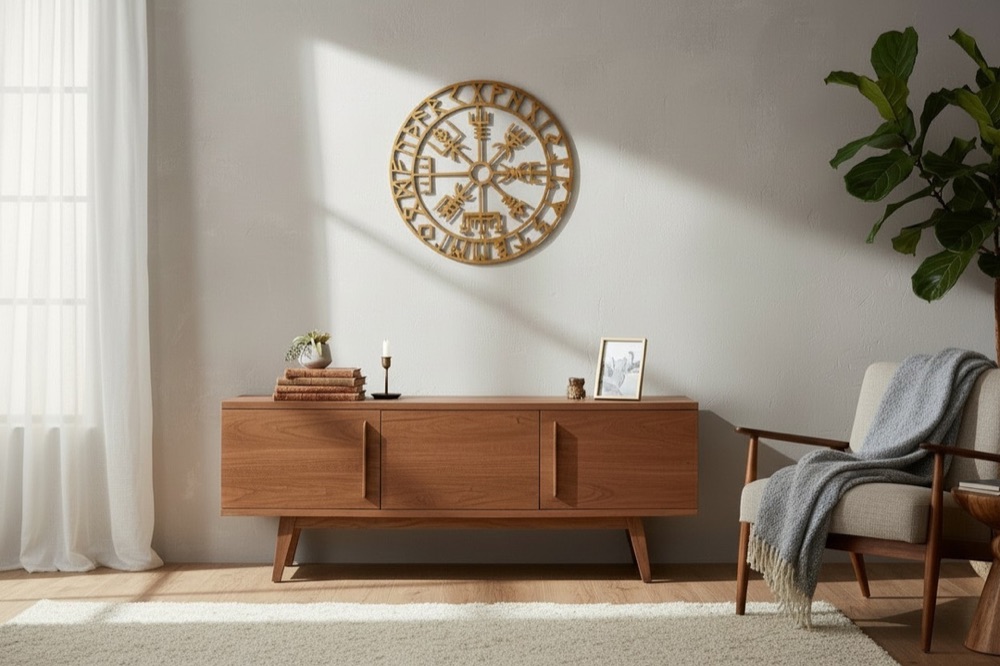 "Vegvisir" İskandinav Pusulası Duvar Süsü görsel 3