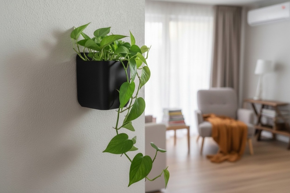 Minimalist Duvara Monte Dikdörtgen Saksı