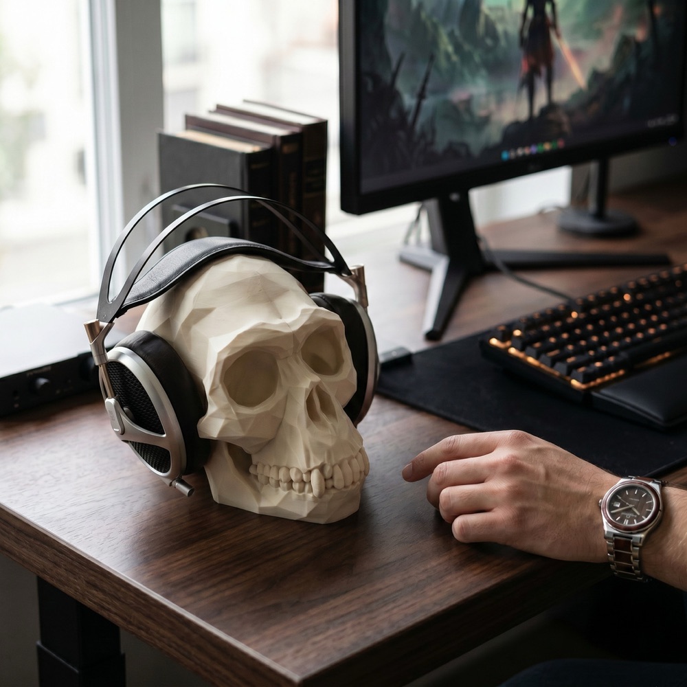 Low Poly Maymun Kafatası Heykeli görsel 4