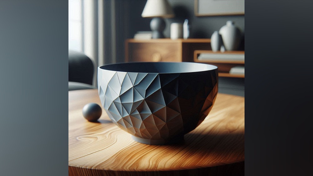 Ayaklı Büyük Low Poly Kase