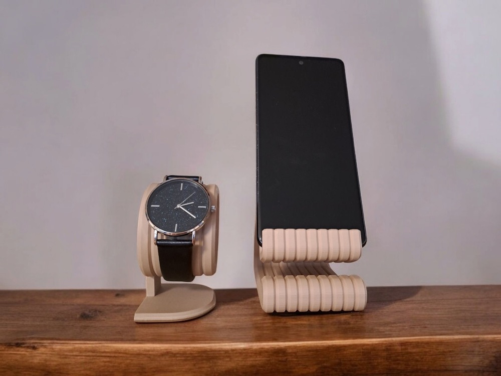 Telefon ve Akıllı Saat Standı Seti "TechTwist Duo" görsel 4