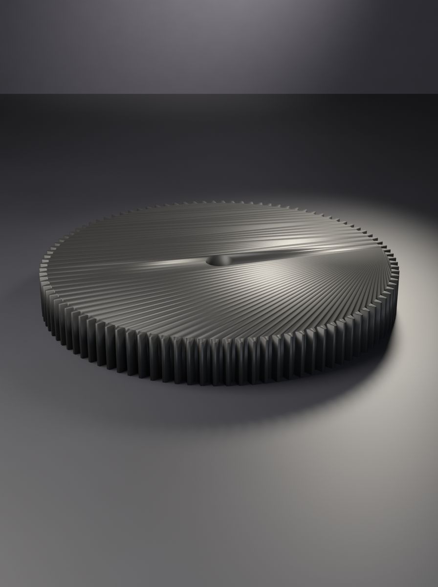 Düz Dişli (100 Diş, Modül 0,5, 4 mm Mil Deliği, 6 mm Kalınlık)