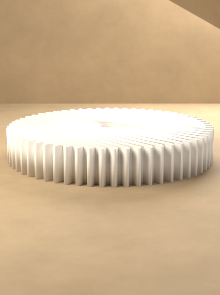Düz Dişli (60 Diş, Modül 2, 14 mm Mil Deliği, 20 mm Kalınlık) görsel 3