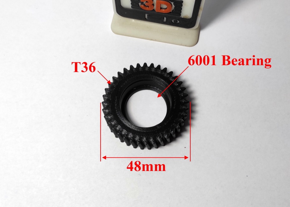 Elektrikli Bisiklet (E-bike) Motor Dişlisi 36 Diş 48mm T36 D48 6001 Rulman görsel 2