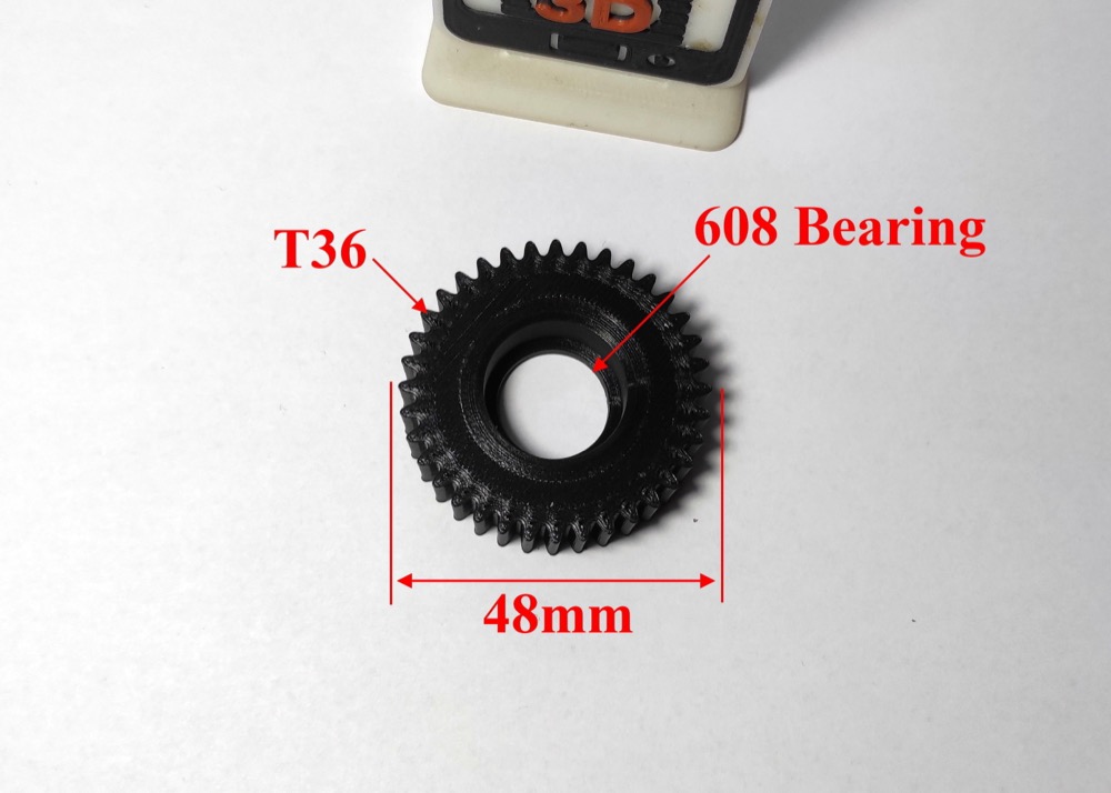 Elektrikli Bisiklet (E-bike) Motor Dişlisi 36 Diş 48mm T36 D48 608 Rulman görsel 2