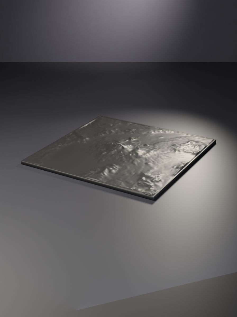 Erciyes Dağı Rölyef Haritası (200 × 200 mm, Topografik Duvar Dekoru)