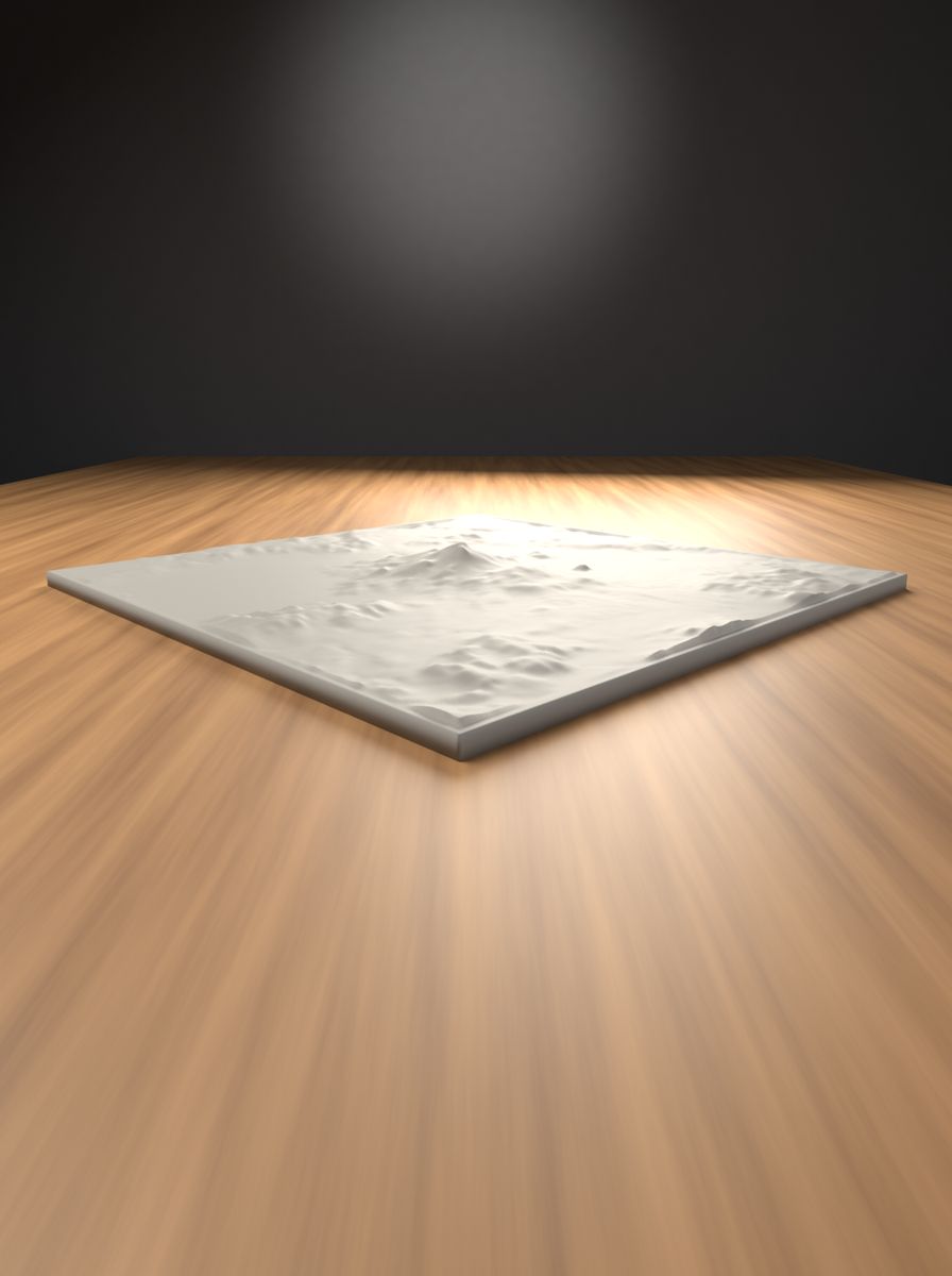 Erciyes Dağı Rölyef Haritası (200 × 200 mm, Topografik Duvar Dekoru) görsel 2