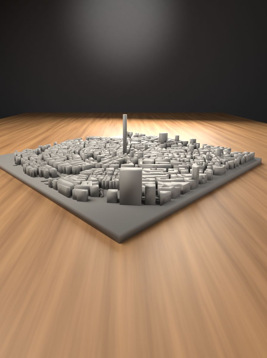 Galata Çevresi Bina Haritası (120 × 120 mm, 400 m Yarıçaplı Kabartma) görsel 2