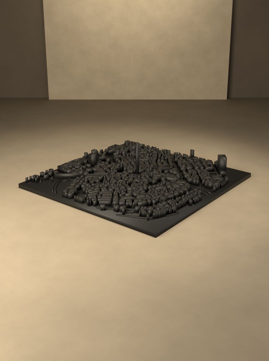 Galata Çevresi Bina Haritası (120 × 120 mm, 400 m Yarıçaplı Kabartma) görsel 3
