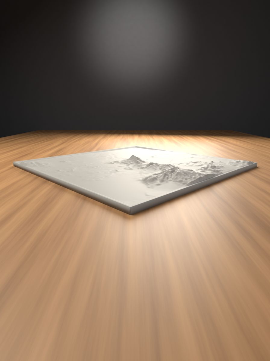 Hasan Dağı Rölyef Haritası (200 × 200 mm, Topografik Duvar Dekoru) görsel 2