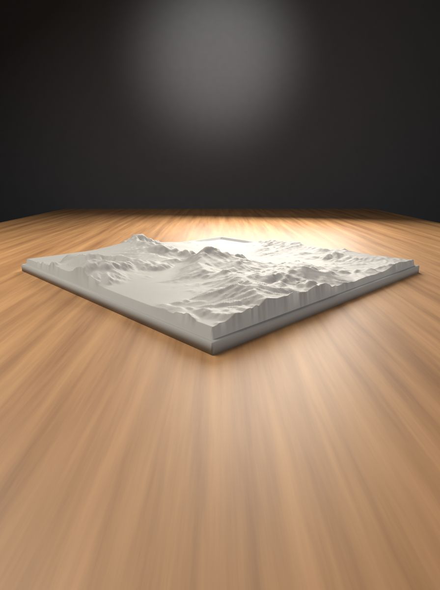 Honaz Dağı Rölyef Haritası (200 × 200 mm, Topografik Duvar Dekoru) görsel 2
