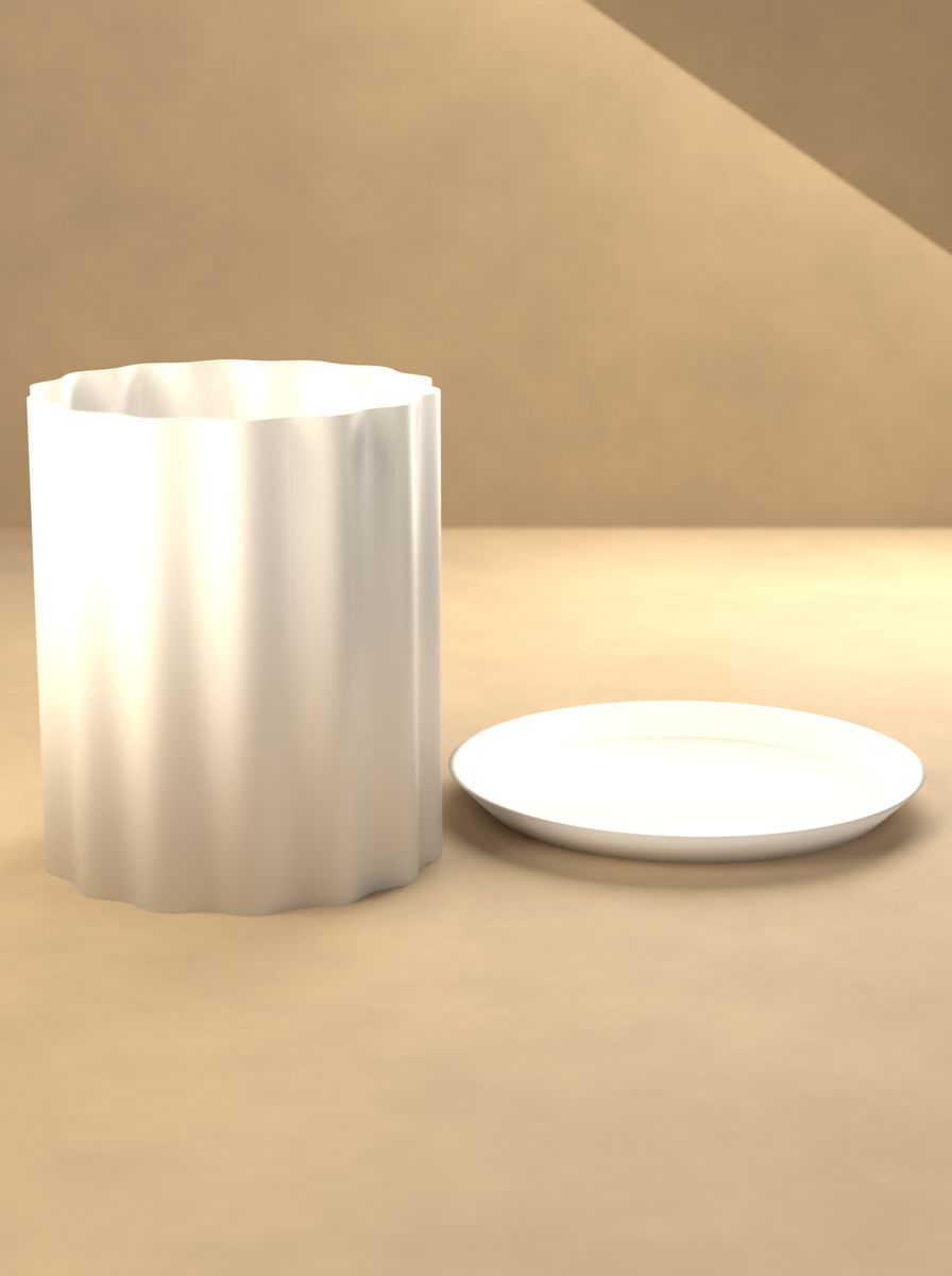 Kanallı Silindir Saksı (100 mm Çap, 120 mm Yükseklik, 14 Kanal, Altlık Tabaklı) görsel 3