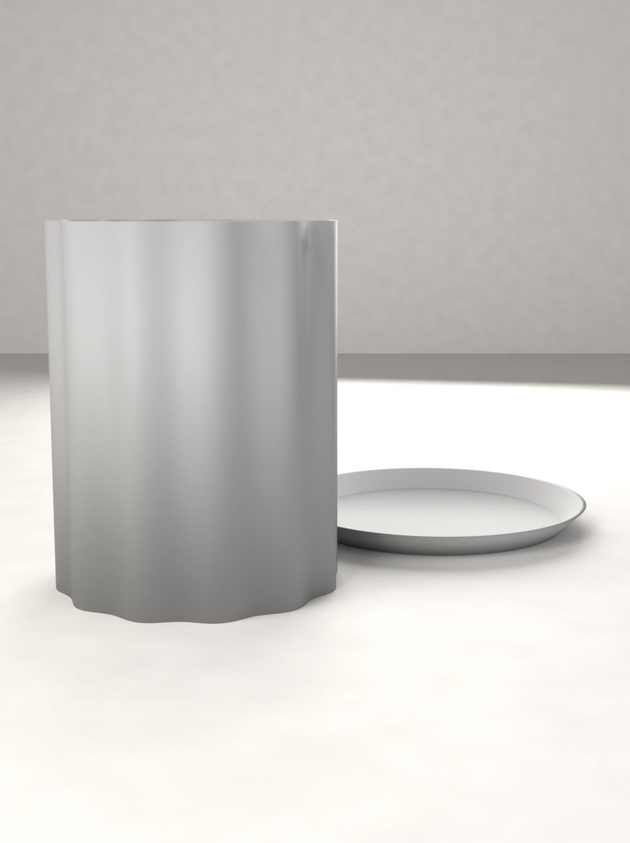 Kanallı Silindir Saksı (100 mm Çap, 130 mm Yükseklik, 12 Kanal, Altlık Tabaklı) görsel 2