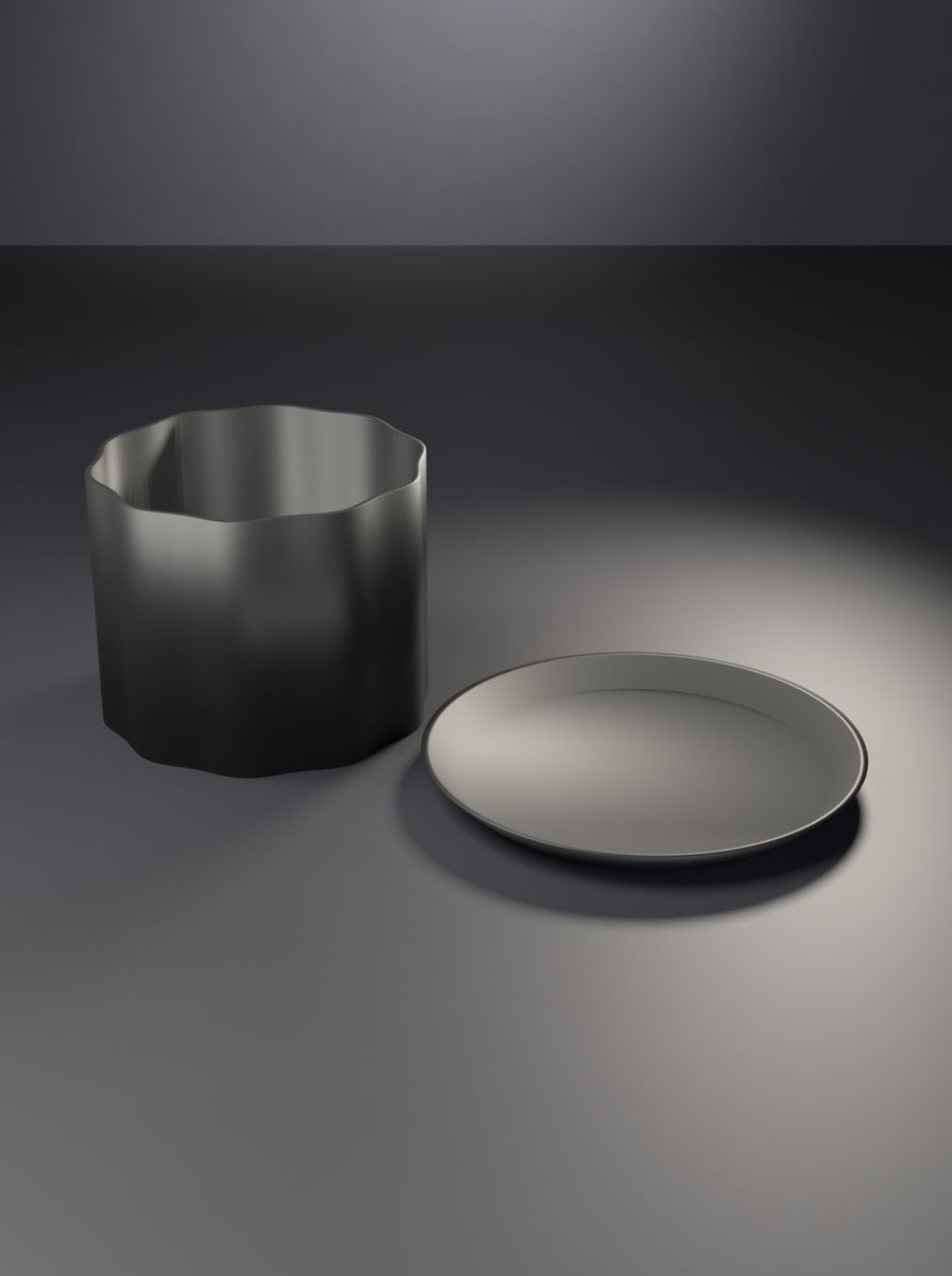Kanallı Silindir Saksı (100 mm Çap, 80 mm Yükseklik, 10 Kanal, Altlık Tabaklı)