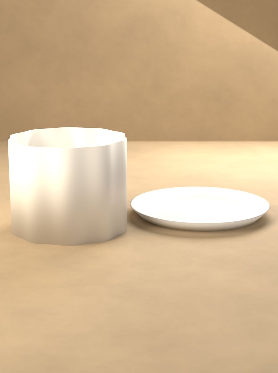Kanallı Silindir Saksı (100 mm Çap, 80 mm Yükseklik, 10 Kanal, Altlık Tabaklı) görsel 3