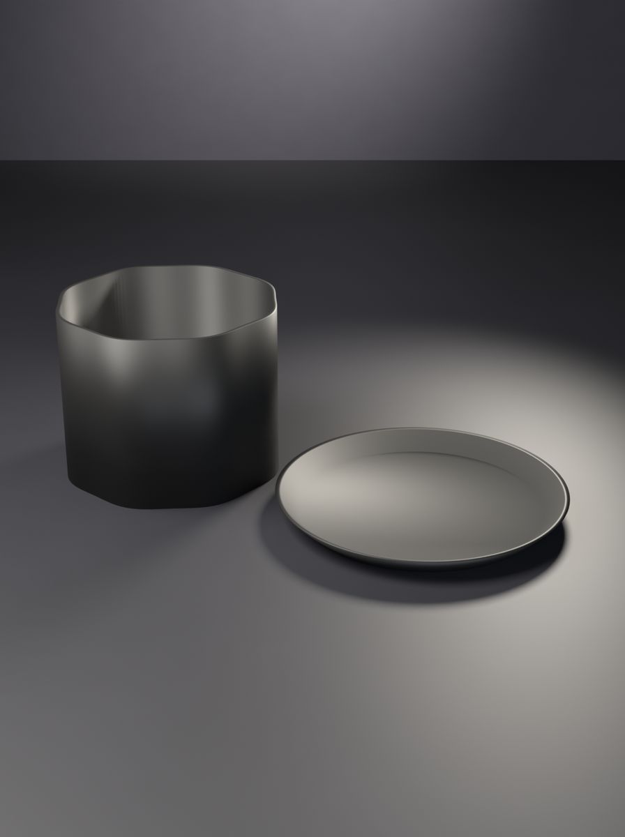 Kanallı Silindir Saksı (100 mm Çap, 80 mm Yükseklik, 8 Kanal, Altlık Tabaklı) görsel 1
