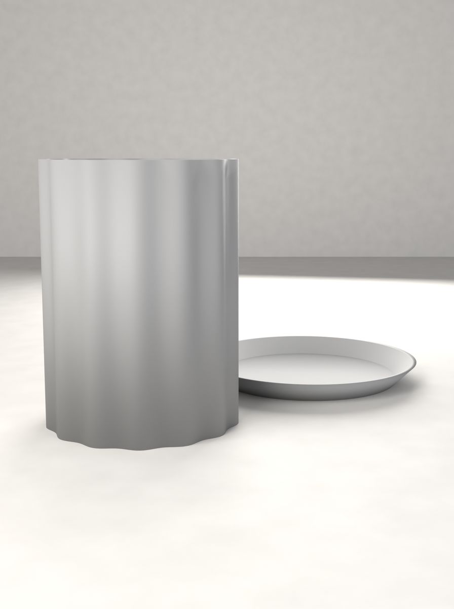 Kanallı Silindir Saksı (80 mm Çap, 110 mm Yükseklik, 14 Kanal, Altlık Tabaklı) görsel 2