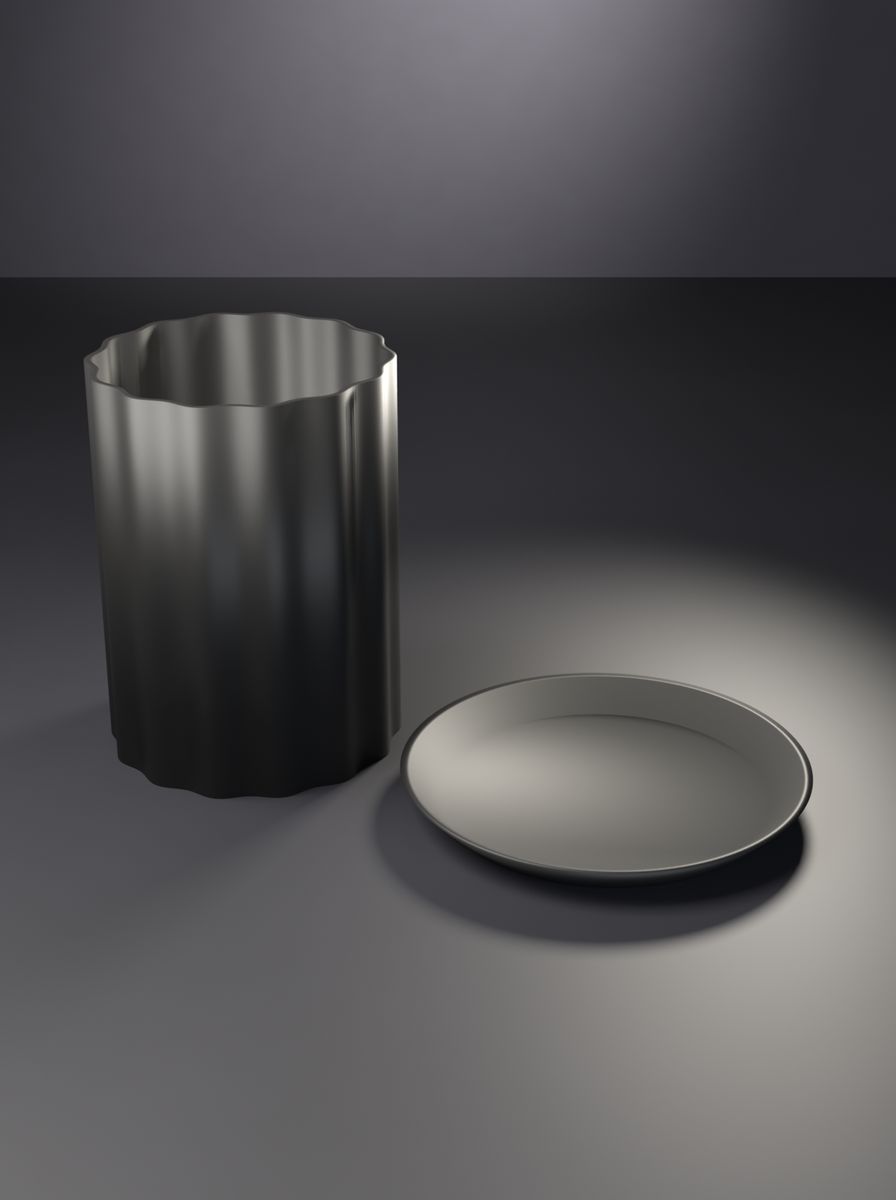 Kanallı Silindir Saksı (80 mm Çap, 110 mm Yükseklik, 14 Kanal, Altlık Tabaklı)