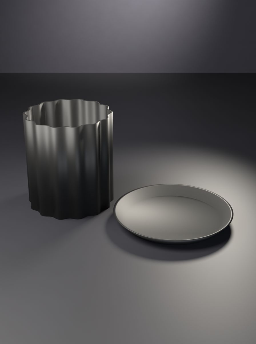 Kanallı Silindir Saksı (80 mm Çap, 90 mm Yükseklik, 14 Kanal, Altlık Tabaklı)