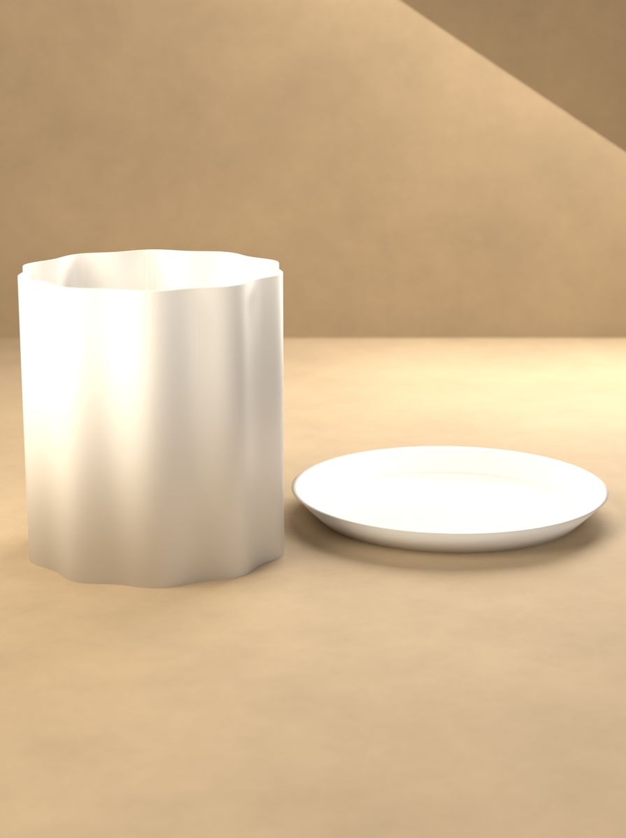 Kanallı Silindir Saksı (90 mm Çap, 100 mm Yükseklik, 10 Kanal, Altlık Tabaklı) görsel 3