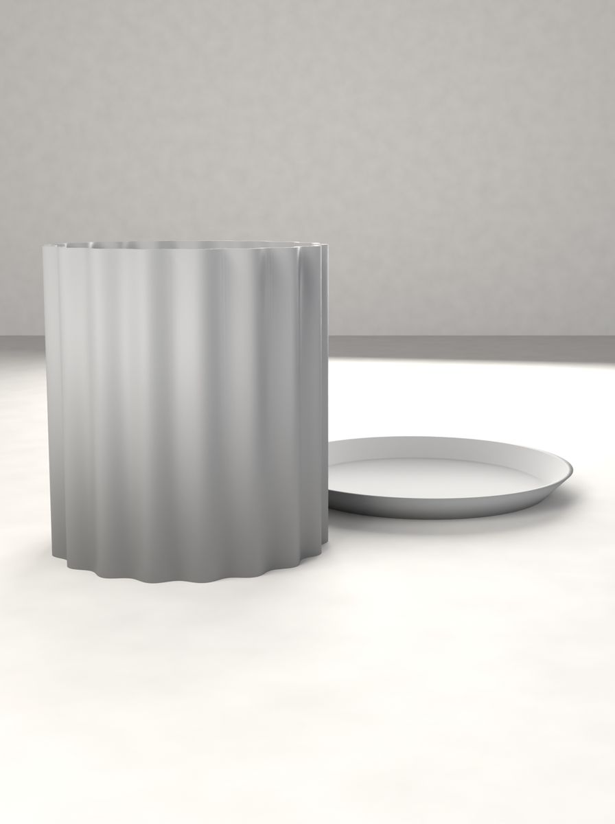 Kanallı Silindir Saksı (90 mm Çap, 100 mm Yükseklik, 18 Kanal, Altlık Tabaklı) görsel 2