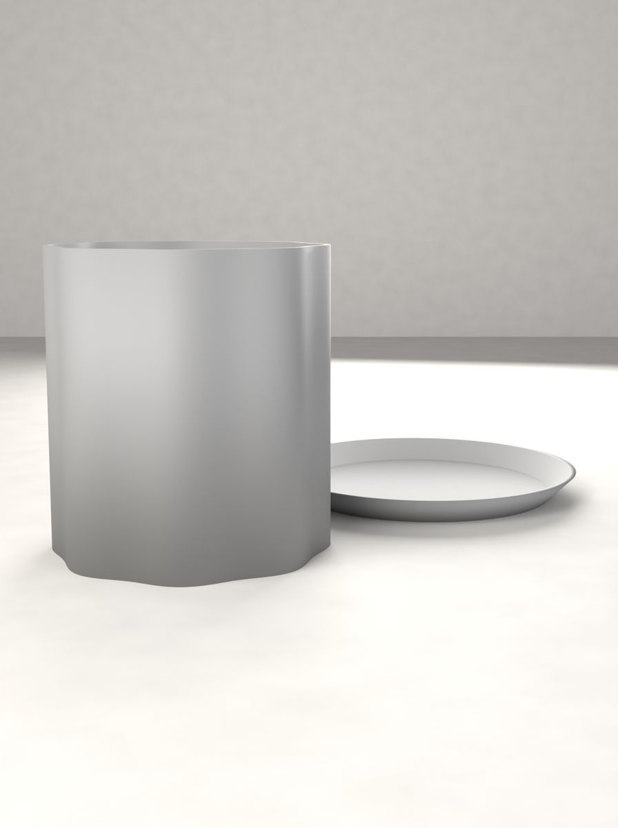 Kanallı Silindir Saksı (90 mm Çap, 100 mm Yükseklik, 8 Kanal, Altlık Tabaklı) görsel 2