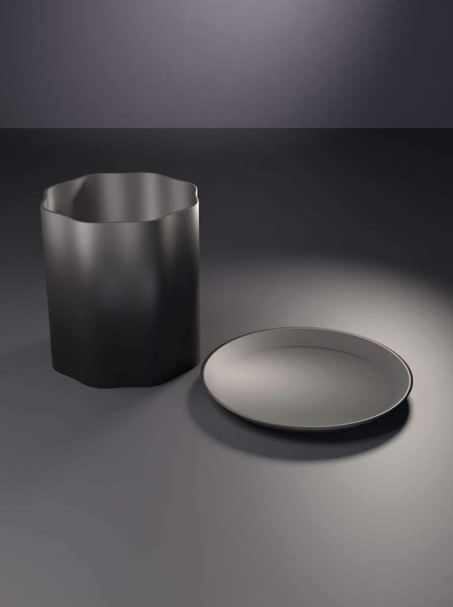 Kanallı Silindir Saksı (90 mm Çap, 100 mm Yükseklik, 8 Kanal, Altlık Tabaklı)