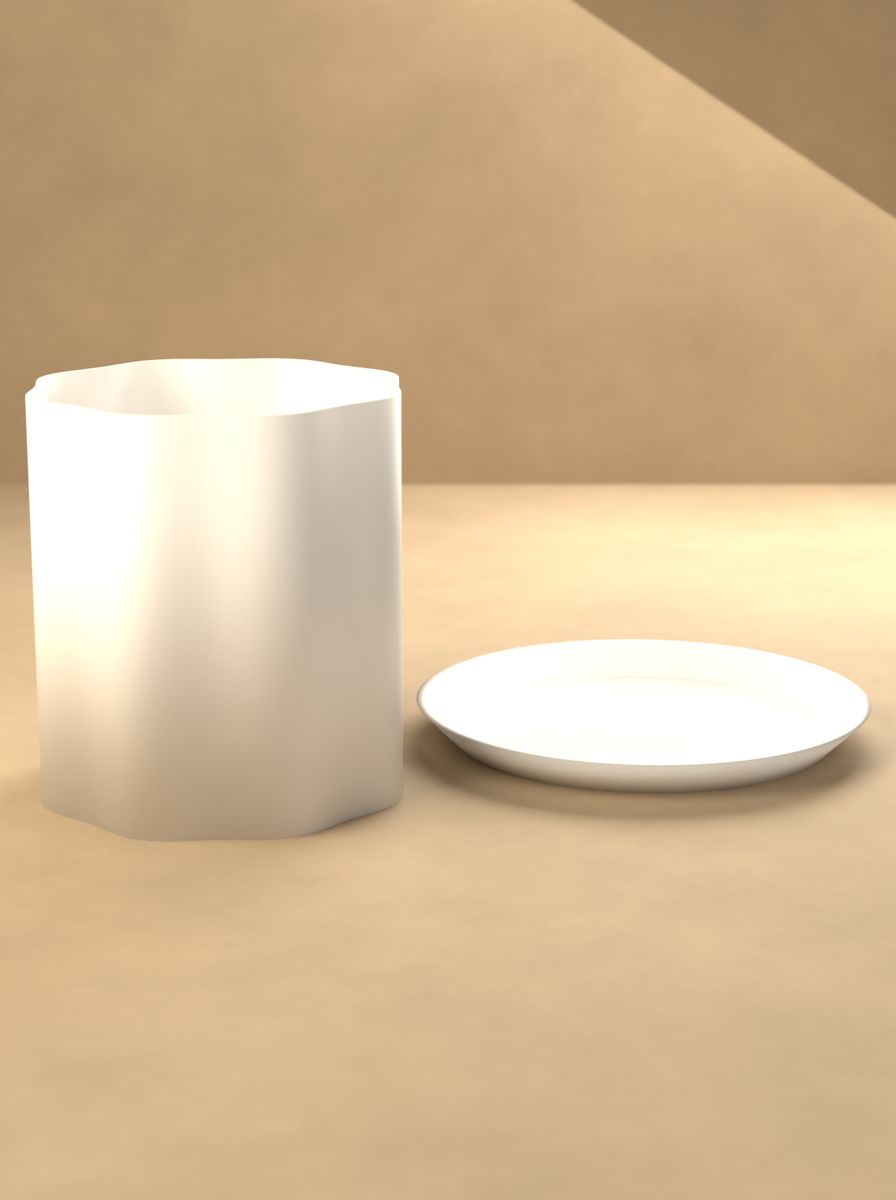 Kanallı Silindir Saksı (90 mm Çap, 100 mm Yükseklik, 8 Kanal, Altlık Tabaklı) görsel 3