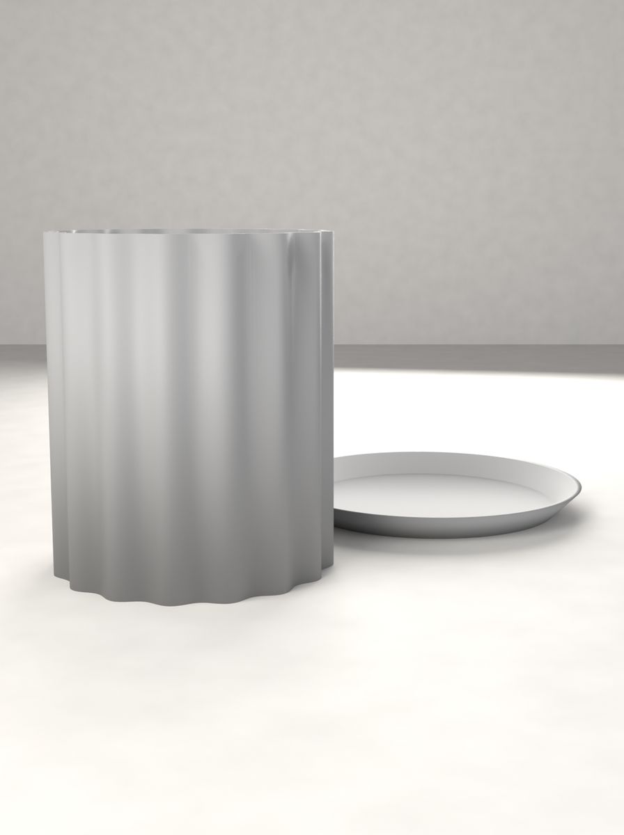 Kanallı Silindir Saksı (90 mm Çap, 110 mm Yükseklik, 16 Kanal, Altlık Tabaklı) görsel 2
